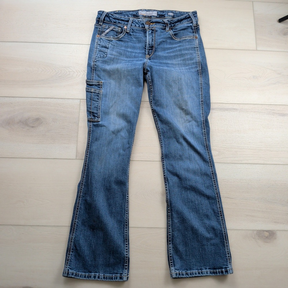 Ariat Rebar Perfect Rise Boot Cut Utility Jeans Womens 30S Blue Denim 30x30